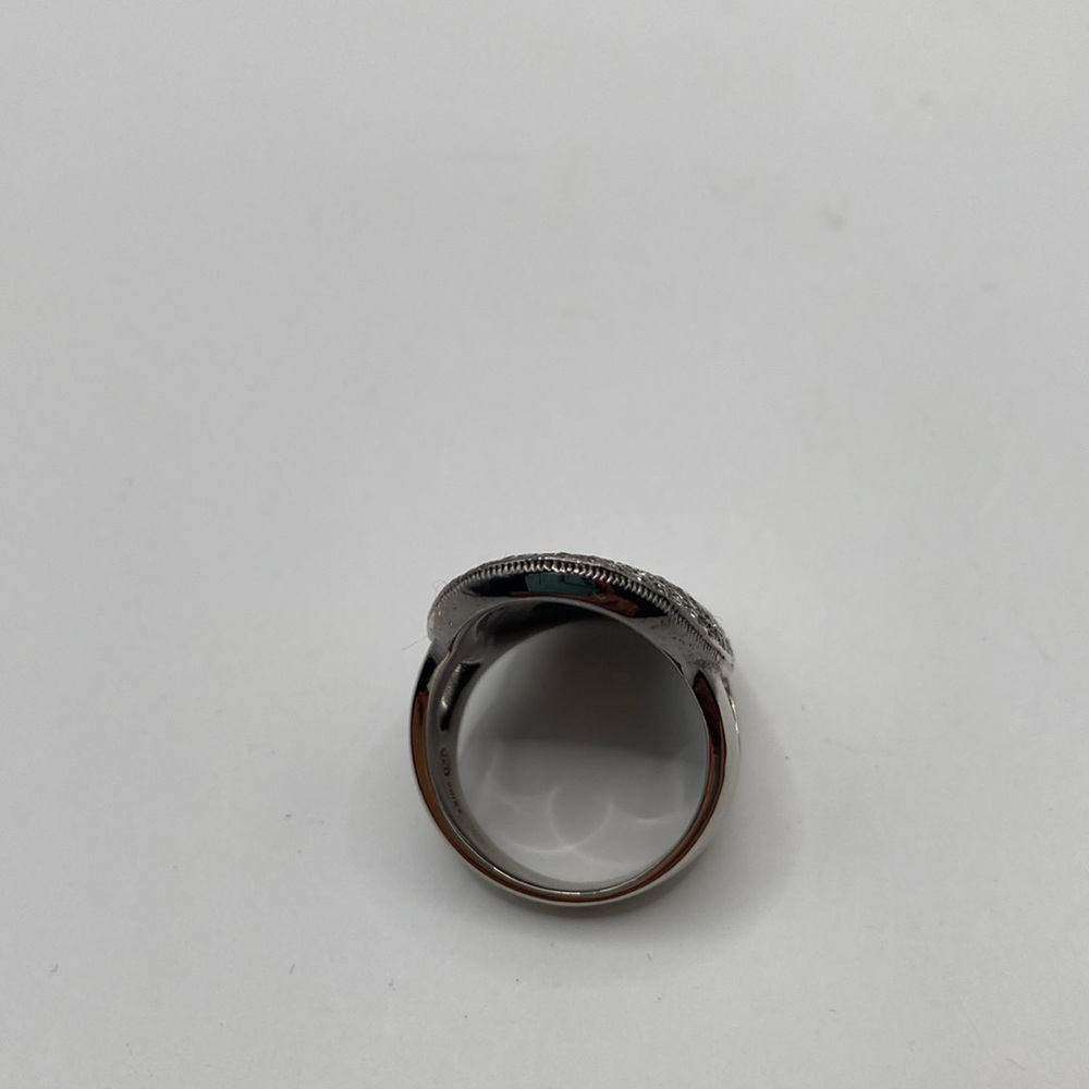 Nadri Gunmetal Large Oval Crystal Ring Size 7 - Picture 8 of 14